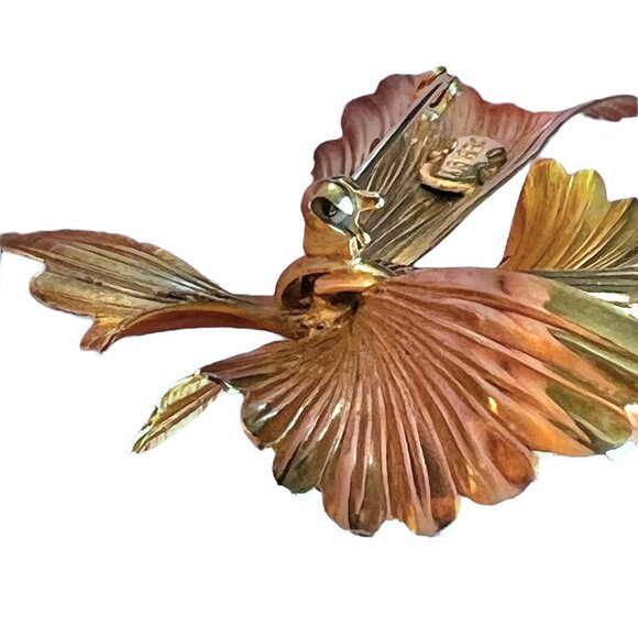 Lisner Vintage Gold Tone Bow Brooch Pin Granny Core Boho Career Wear it All - Picture 8 of 8